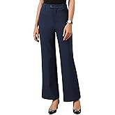 Allegra K Wide Leg Dress Pants for Women's High Waist Straight Leg Slacks Office Work Trousers