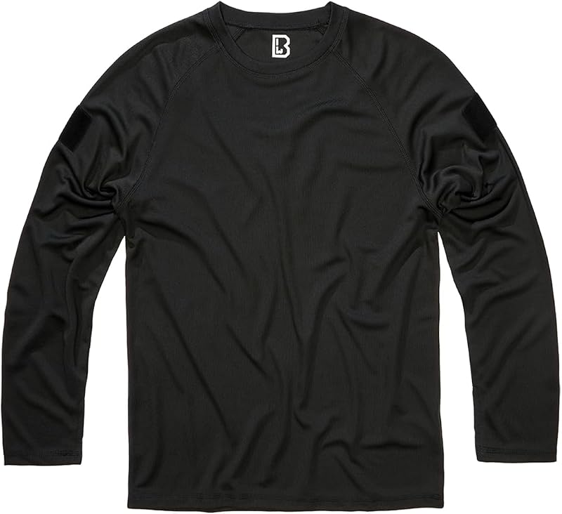 Camisa de manga comprida de secagem rápida, Cor: preta, Tamanho: M