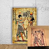 OFILA Ancient Egyptian Paintings Backdrop 3x5ft Pharaoh Queen Photography Background Ancient Egyptian Mural Wall Home Decor Wallpaper Egyptian Theme Party Decoration Totem Ancient History Props