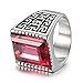Boho Jewelry Mens Stainless Steel Cz Ring Vintage Large Charming Gemstone Band (11)