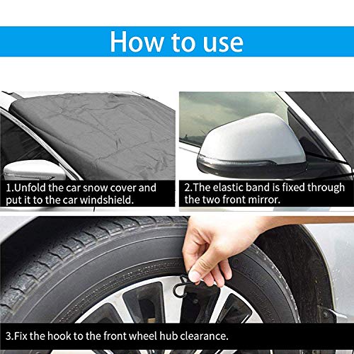 MITALOO Windshield Snow Cover Ice Removal Wiper Visor Protector Auto Sun Shade for Cars Trucks Vans and SUVs Stop Scraping Fits Most Car, SUV, Truck, Van or Automobile with 83"x 48" - Thumbnail 3