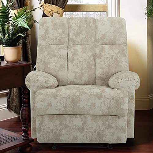 Bonzy Home Overstuffed Recliner Velvet Fabric Recliner Chair Heavy