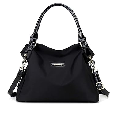 Cooserry Cooserry Hobo Shoulder Bag for Women, Handbags Water Resistant Nylon Top Handle Bags Slim Satchel, Black/Blue/Purple