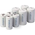 Eneloop Panasonic K-KJBS1/2E8A C Size Battery Adapters for Use with Ni-MH Rechargeable AA Battery Cells, 8 Pack