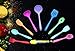 Silicone Utensil set Colorful 10 piece set includes spatula, tongs, large slotted spoon, ladle, slotted spoon, slotted turner, basting brush, pasta fork spoonula and spoon