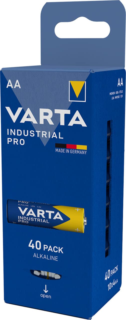 VARTA Industrial Pro AA Mignon Alkaline Batteries LR6 - 40-pack, Made in Germany, [Amazon Exclusive]