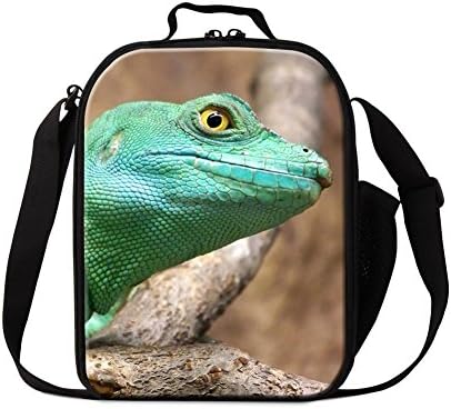 Generic Cool Lizard Insulated Lunch Bag for Kids Boys Animal 3D Print Child Lunchbox Tote Food Container Cooler Bag