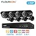 FLOUREON 8 CH House Camera System DVR 1080N AHD + 4 Outdoor/Indoor Bullet Home Security Cameras 1500TVL 720P 1.0MP AHD Resolution Night Version for House/Apartment/Office