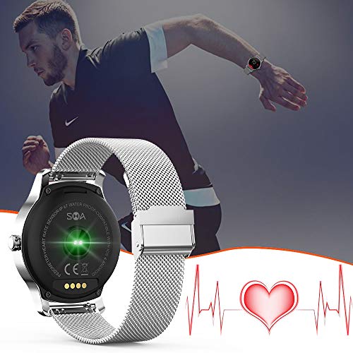 SMA-R2 Smartwatch for Men Activity Tracker Watches with Blood Pressure Monitor Sport Smartwatch Heart Rate Monitoring Watch for Android Phones for iOS Phones(Silver)