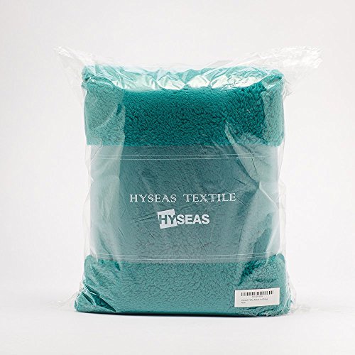 HYSEAS Sherpa Throw Blanket Teal and White - Super Soft Plush Cozy Warm Reversible Solid Blanket for Couch, Bed, Chair, Sofa - 50x60 Inch