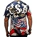American Flag Sublimation Men's T-Shirts (Large, EAGLIBERTY)