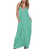 Romacci Women Casual Polka Dot Print Spaghetti Strap Boho Long Maxi Dresses