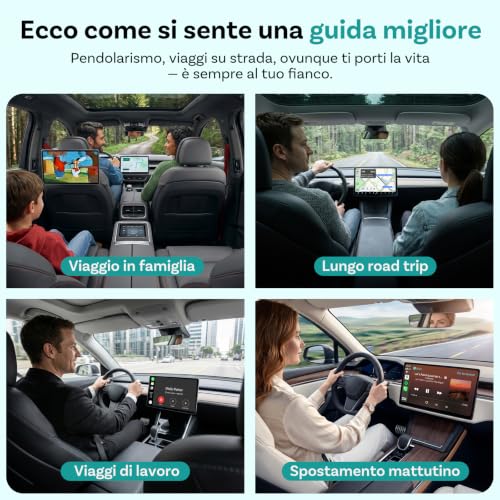 OTTOCAST P3 Pro AI Box, Adattatore CarPlay wireless e Android Auto, 8+128GB | 3 in 1 OttoAibox con Android 13, Uscita HDMI, Download di app, Schermo diviso, Nano-SIM, Cloud SIM e supporto MicroSD