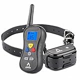 PATPET PTS-018 Rechargeable and Waterproof Remote Dog Training Collar-Vibration,Shock and Tone with Backlight LCD, Separate Silicone Buttons for Large, Medium and Small Dog!