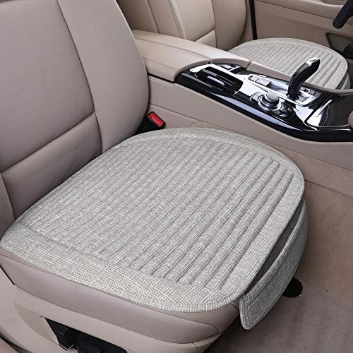 LUCKYMAN CLUB 2 Beige Car Seat Cushion for Front Seats with Lavender and Buckwheat Shell with Comfortable Breathable Fabric Sideless Seat Covers Fit for Cars Vans Trucks (2 PCS, Beige)