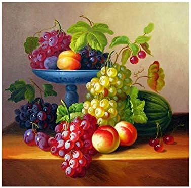 THF Full Drill Fruits Grape 5D Diamond Painting DIY Rhinestone Embroidery Crystals Pictures Kit for Home Wall Decor Craft 35X35CM
