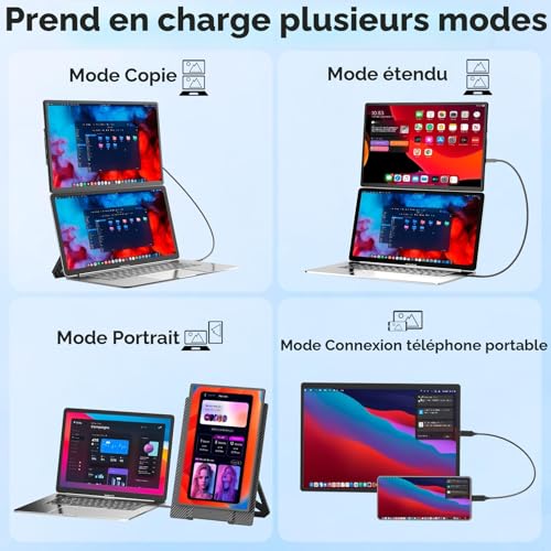 Portable Monitor, Upgraded 16" FHD 1200P Laptop Screen Extender, Adjustable Up and Down and 360°, Travel Monitor for Laptop, Laptop Screen for Windows/PC/Mac