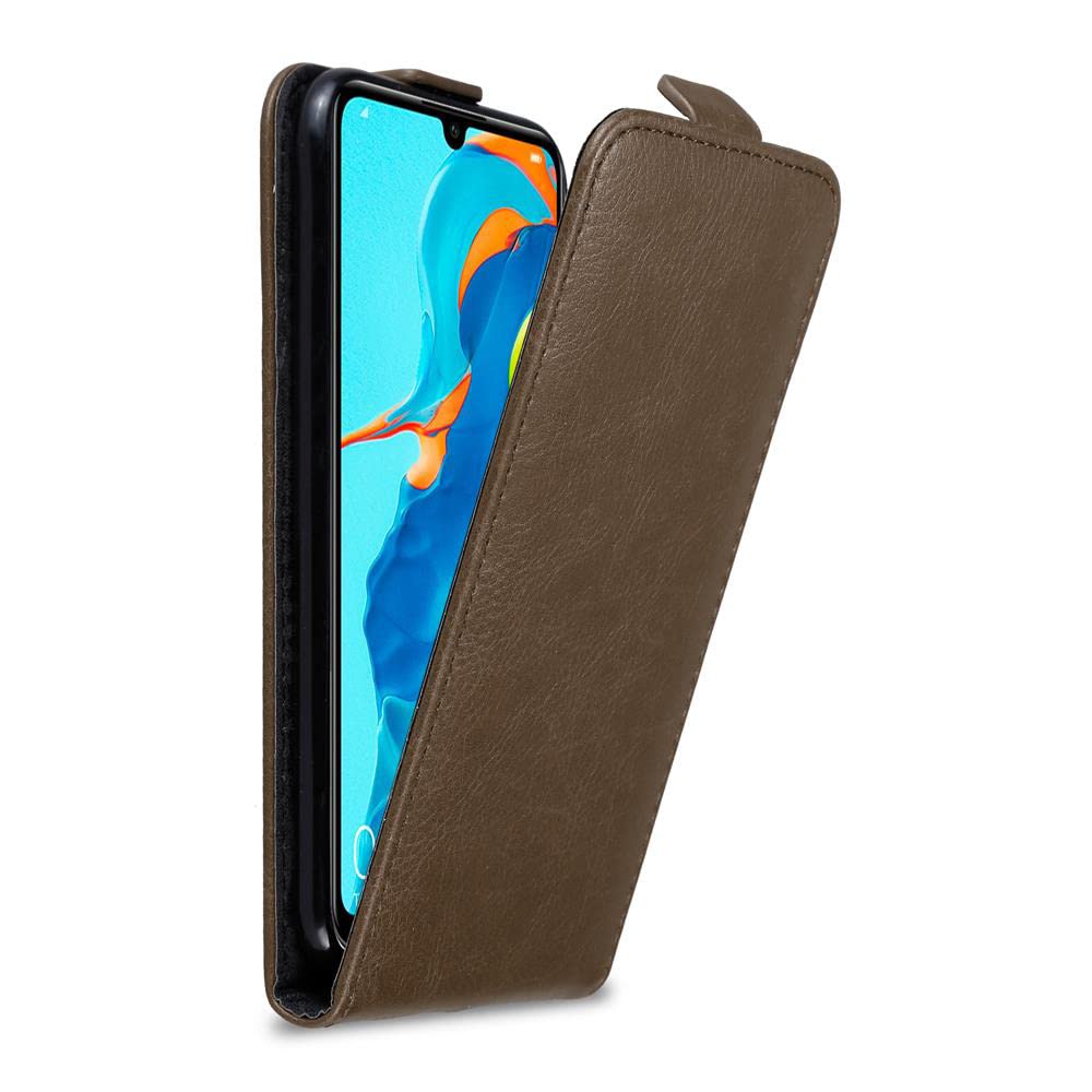 cadorabo Case works with Huawei P30 LITE in COFFEE BROWN - Flip Style Case with Magnetic Closure - Wallet Etui Cover Pouch PU Leather Flip
