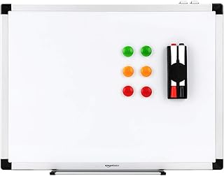 AmazonBasics Magnetisches Whiteboard mit Stiftablage und Aluminiumleisten, trocken abwischbar, 60 cm x 45 cm (B x H)