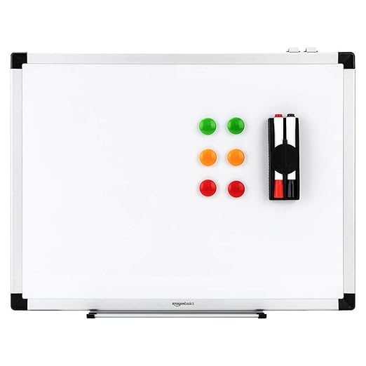 AmazonBasics Whiteboard Drywipe with Pen Tray and Aluminium