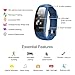 007plus Fitness Tracker HR, D107Plus Heart Rate Monitor Fitness Smart Watch Activity Tracker with Sleep Monitor IP67 Waterproof Pedometer Smart Wristband (Blue)