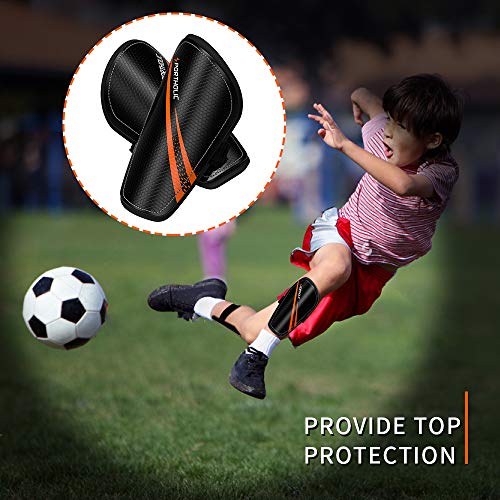 PORTHOLIC Kids Soccer Shin Guards, Kids Soccer Shin Protective Pads Board Comfortable Lightweight and Breathable for 4-9 Years Old Boys Girls Children Toddler (XS,Pair) - Thumbnail 6