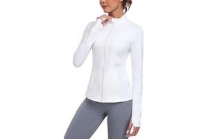 Zyrulix Women's Athletic Full Zip Lightweight Workout Jacket With Pockets Running Yoga Sportwear With Thumb Holes