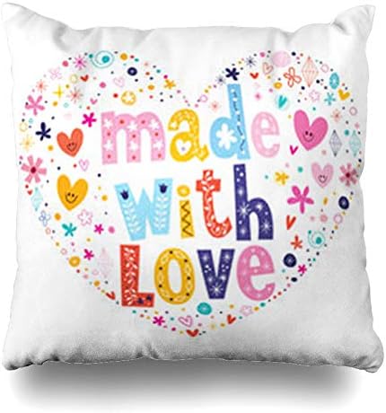 InnoDIY Throw Pillow Covers Exclusive Baby Made Love Heart Shaped Pregnancy Lettering Hand Girlish Note Delicate Pillowslip Square Size 20 x 20 Inches Cushion Cases Pillowcases