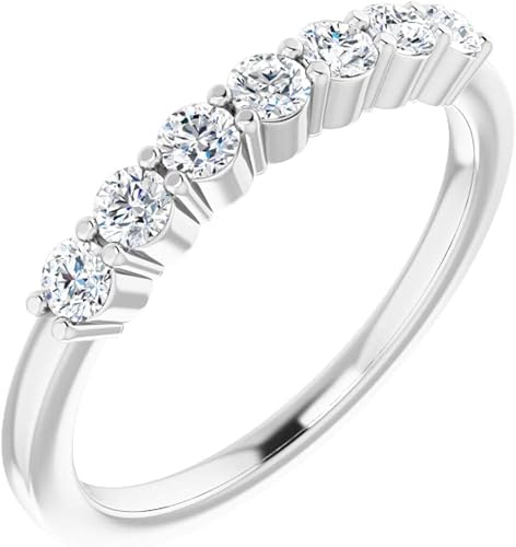 Platinum Diamond Anniversary Band Ring (1/3 cttw), Size N 1/2: Amazon