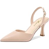 Athlefit Closed Pointed Toe Heels for Women Dress Work Wedding Party Slingback Stiletto Pumps Shoes