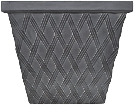 Gardenesque Fibreclay Weatherproof Planter, Faux Lead, 38 x 38 x 30 cm