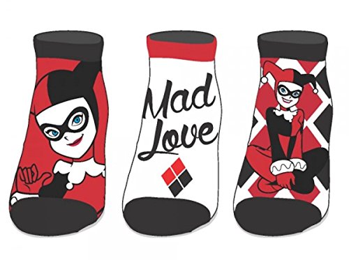DC Comics Harley Quinn Ankle Sock 3 Pack