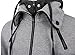 LOCALMODE Men's Double Zipper Hooded Jacket Turtleneck Fleece Hoodie Coat Grey M