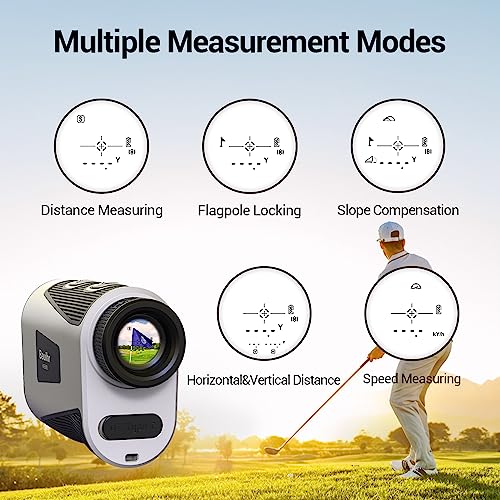 Bauihr Telémetro Láser de Golf Alta Precisión de 600M y 6 Aumentos | Medición de Distancia, Compensación de Pendiente, Bloqueo de Banderas y Vibración