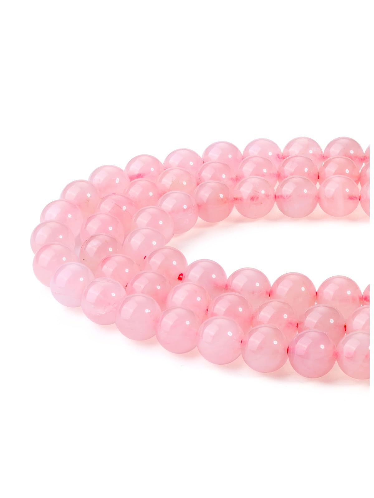 JOVIVI 8mm Rose Quartz Crystal Beads for Jewellery Making,96Pcs Pink Beads for Crafting Natural Round Stone Loose Gemstone Craft Beads for Jewelry Making Bracelet Necklace DIY