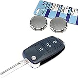 HQRP Transmitter and Two Batteries for Volkswagen VW Rabbit 2006 2007 2008 2009 2010 2011 06 07 08 09 10 11 Key-Fob Remote Shell Case Cover Smart Key Keyless FOB + Coaster