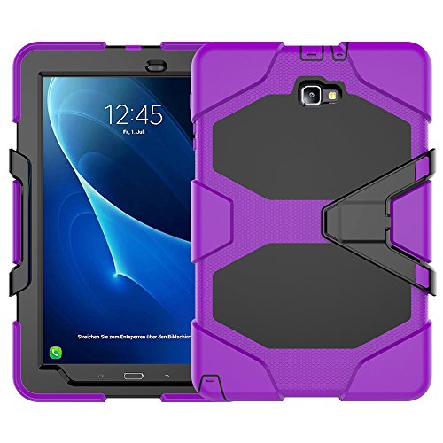 Samsung Galaxy Tab A 10.1 With S Pen (P585/P580) Case with Screen Protector,Jeccy Full-body Shock Proof Hybrid Heavy Duty Armor Defender Protective Case with Kickstand,Silicone+Pc Case for SM-P580/585
