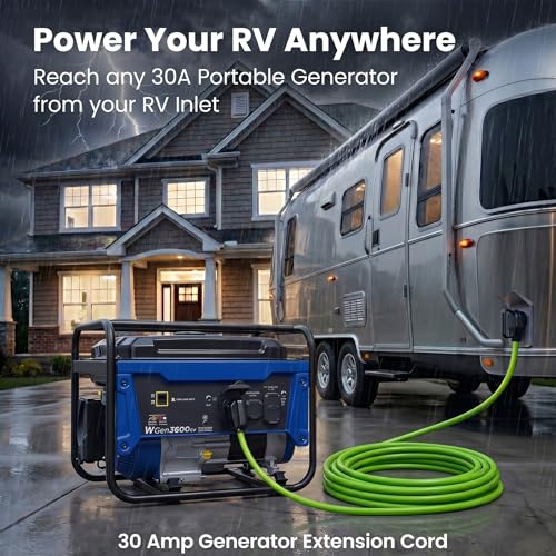GEARit 30 Amp RV Extension Cord 100 Ft, 10/3 STW 30Amp RV Power Cord 125V 3750W NEMA TT-30P to TT-30R, 3 Prong Waterproof Heavy Duty for Camper Travel Trailer