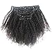 ZigZag Hair Clip In Human Hair Extensions Afro Kinky Curly Peruvian Virgin African American 4B 4C Clip in Hair Extensions Natural Clip Ins For Black Women (18inch, 4B 4C)