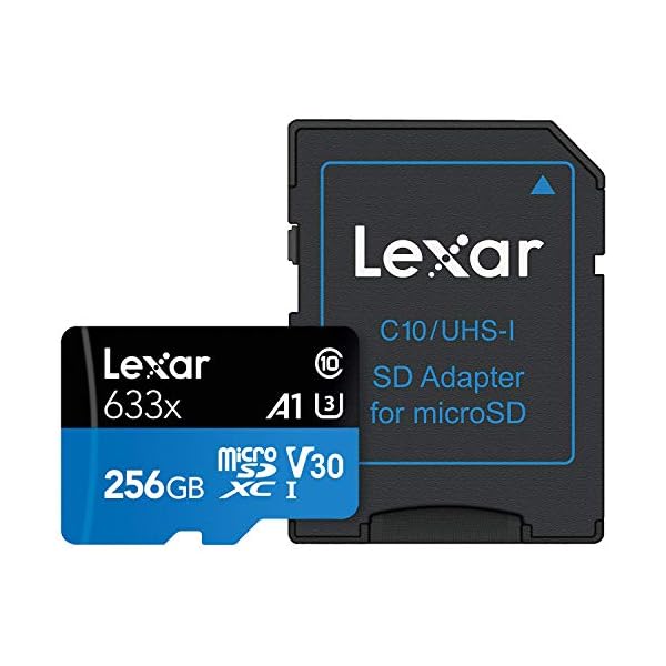 Lexar High-Performance 633x Micro SD Karte 256GB, microSDXC UHS-I Karte, Bis Zu 100MB/s Lesegeschwindigkeit…