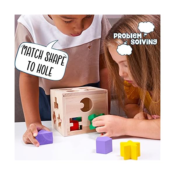 Jaques-of-London-Shape-Sorting-Cube-Shape-Sorter-Perfect-Wooden-Toys-for-1-2-3-Year-Olds-Montessori-Toddler-Toys-Since-1795 Jaques of London Wooden Shape Sorter Activity Cube for Toddlers | Wooden Baby Toys | Montessori Toys for 1 2 3 Year Olds