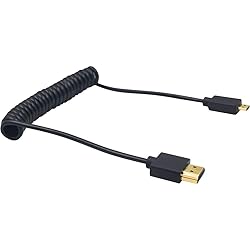 Duttek Micro HDMI to HDMI Coiled Cable, HDMI to