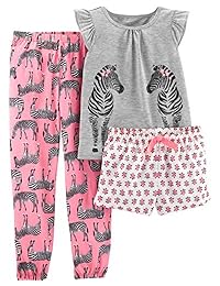 Pijama floral de 3 piezas de Carter de las niñas
