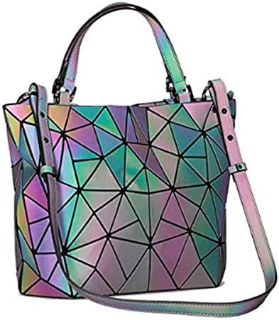 Birthday Gifts - Holographic Geometric Purse Luminous Clutch Wallet Long Lattice Handbag Womens Purse with Card Holder