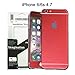Brushed Metal Full Body Skin Sticker Aluminum Decal Wrap Cover for iPhone 6 / 6s (Red), Dustproof - Waterproof - Oilproof and Fingerprints Prevent