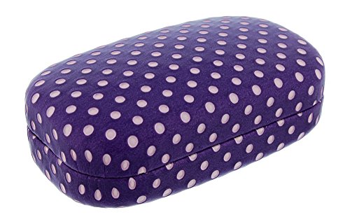 Hard Mod Purple And White Polka Dot With Interior Mirror Contact Lens Travel Case