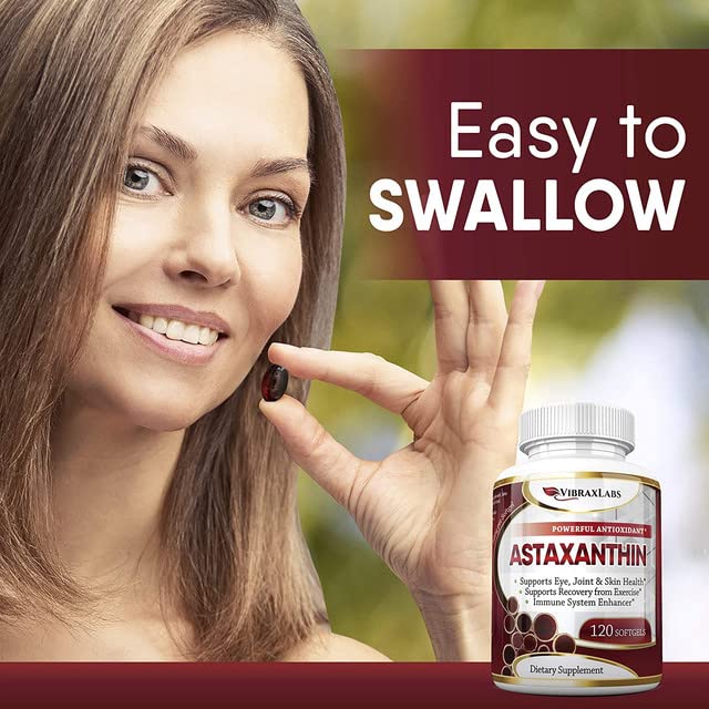 Astaxanthin 10mg Supplement / Best Pure Antioxidant from Microalgae, Helps Skin Care & Eye