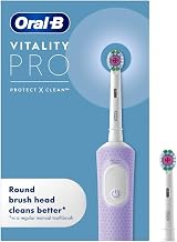 Oral-B Vitality Pro Electric Toothbrush 1 Handle 2 Heads Purple UK Plug