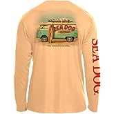 SEA DOG Wax Van UPF50 UV Sun Protection Long Sleeve Shirt 100% Microfiber Polyester - Designed & Printed in USA