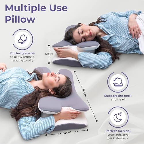 Comfortpad 2 in 1 Memory foam neck shoulder pillow cushion | OSA Sleep APNEA | Back and side sleepers, supportive sleep pillow, British Company
